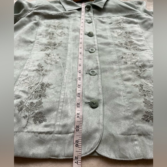 Northern Reflections Suede Feel Embroidered Button Shacket Vintage - Picture 8 of 14